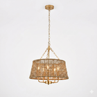 Chandelier Woven Rattan Basket 5-Light