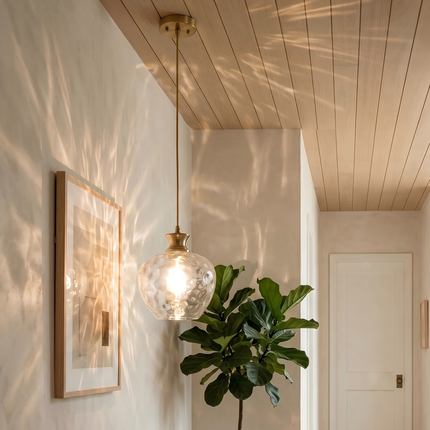 Pendant Light Rippled Glass Shade