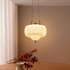 4-Light Black & Milk Glass Chandelier Light