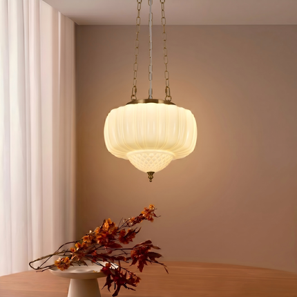 4-Light Black & Milk Glass Chandelier Light