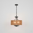 Organic Modern 4-Light Woven Drum Chandelier