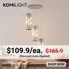 Tiered 3-Light Gold Crystal Pendant