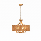 Organic Modern 4-Light Woven Drum Chandelier