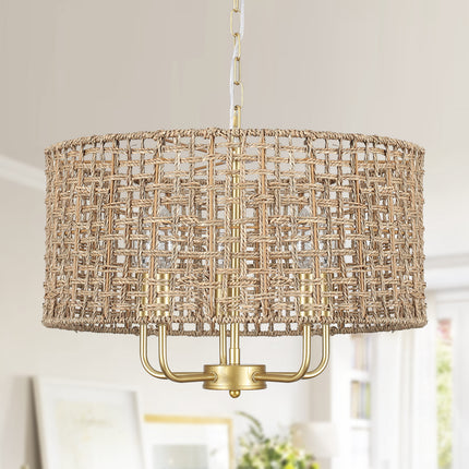 Chandelier Seagrass Rope 5-Light