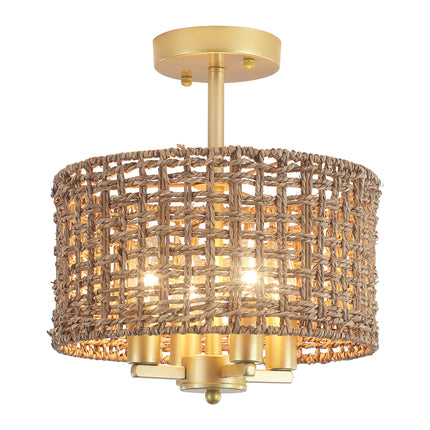 Ceiling Light Seagrass Rope 4-Light
