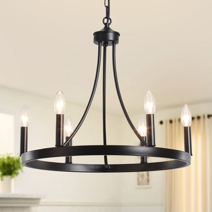 Chandelier Wagon Wheel 6-Light