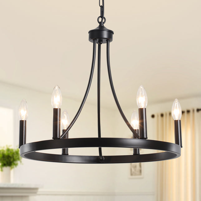 Chandelier Wagon Wheel 6-Light