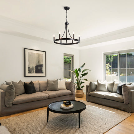 Chandelier Wagon Wheel 6-Light