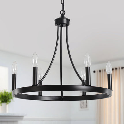 Chandelier Wagon Wheel 6-Light