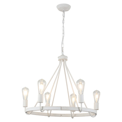 Chandelier Iron Wagon Wheel 6-Light