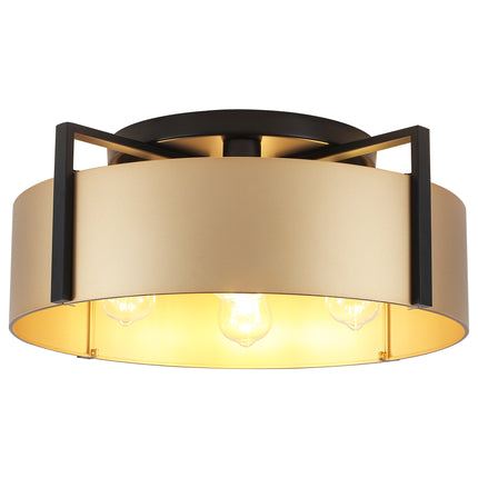 Modern Matte Black 4-Light Flush Mount