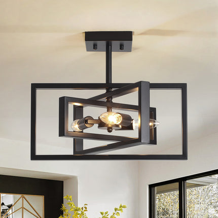Ceiling Light Geometric Frame 3-Light