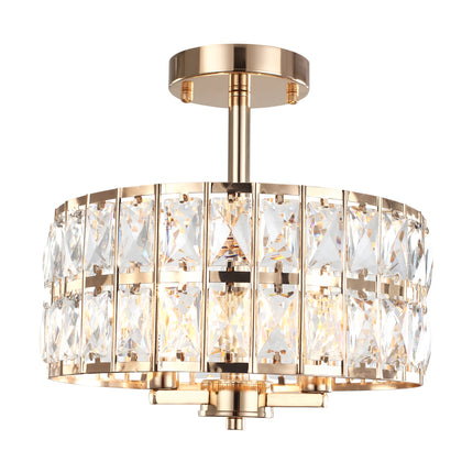 Ceiling Light Modern Crystal Shade 3-Light