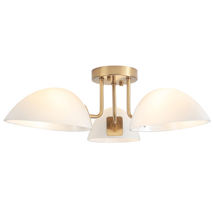 Ceiling Light Milky White Glass 3-Light