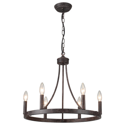 Chandelier Wagon Wheel 6-Light