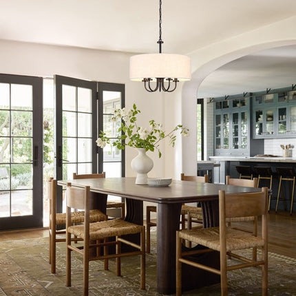 Chandelier Fabric Drum 5-Light