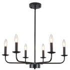 6-Light Black Candle Chandelier