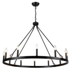 Chandelier Candle Wagon Wheel 12-Light