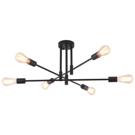 Ceiling Light Iron Cross Arm 6-Light
