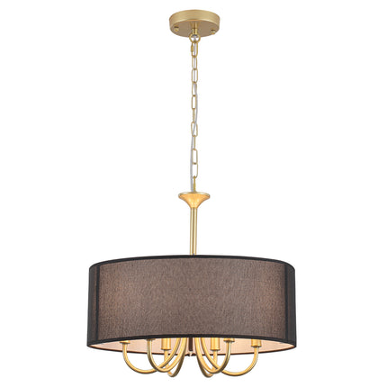 Chandelier Fabric Drum Shade 6-Light