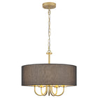 5-Light Fabric Drum Chandelier with Linen Shade