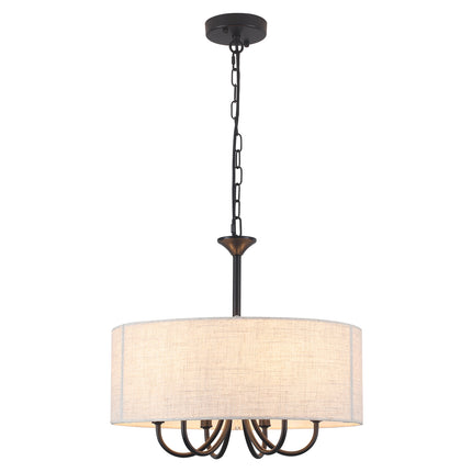 Chandelier Fabric Drum Shade 6-Light