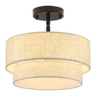 Ceiling Light Two-Tier Fabric Shade 3-Light
