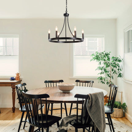 Chandelier Wagon Wheel 6-Light