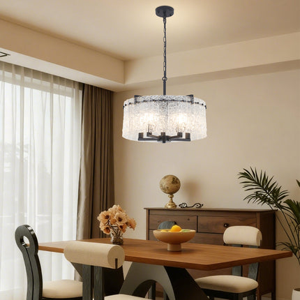 Chandelier Glass Drum 5-Light