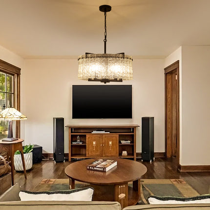 Chandelier Glass Drum 5-Light