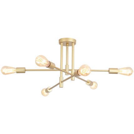 Ceiling Light Iron Cross Arm 6-Light