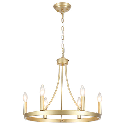 Chandelier Wagon Wheel 6-Light