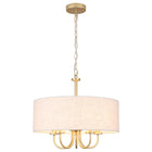5-Light Fabric Drum Chandelier with Linen Shade