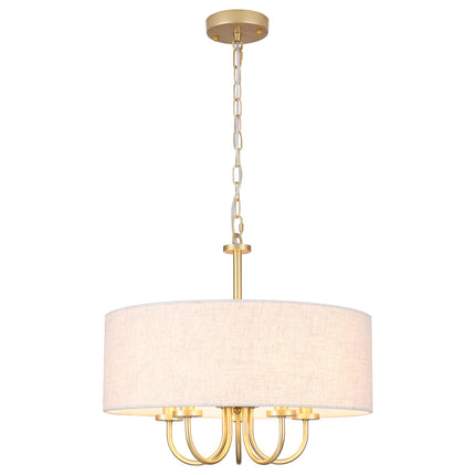Chandelier Fabric Drum 5-Light