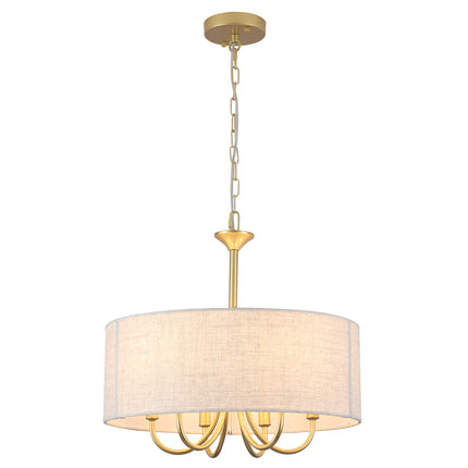 Chandelier Fabric Drum Shade 6-Light