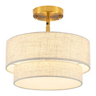 Ceiling Light Two-Tier Fabric Shade 3-Light