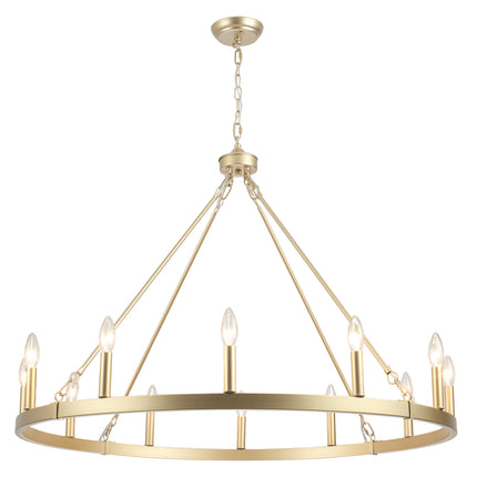 Chandelier Candle Wagon Wheel 12-Light
