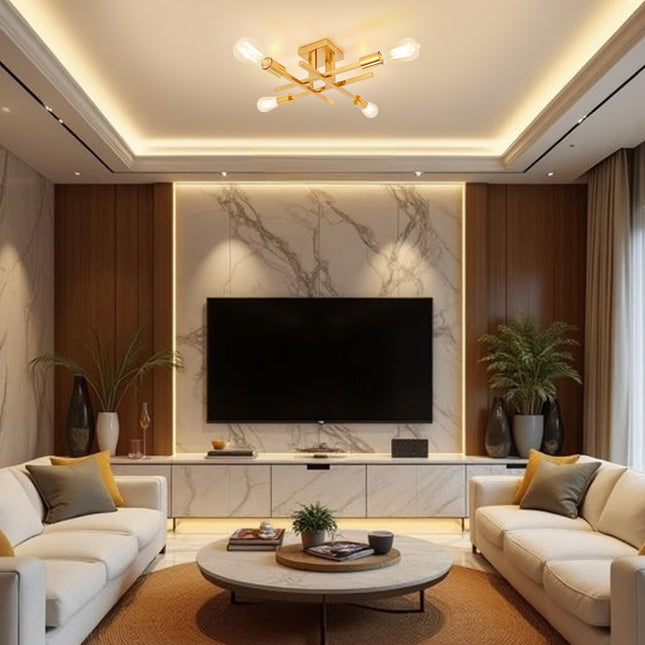 Ceiling Light Iron Modern 4-Light