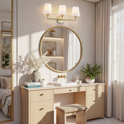 Wall Sconce Fabric Shade 3-Light