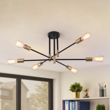 Ceiling Light Iron Cross Arm 6-Light