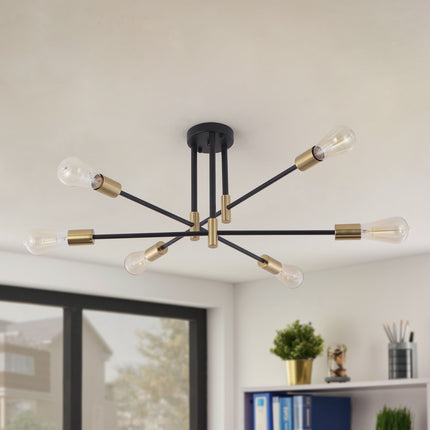 Ceiling Light Iron Cross Arm 6-Light