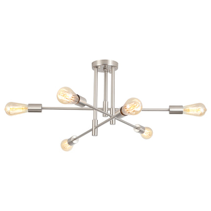 Ceiling Light Iron Cross Arm 6-Light