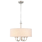 5-Light Fabric Drum Chandelier with Linen Shade