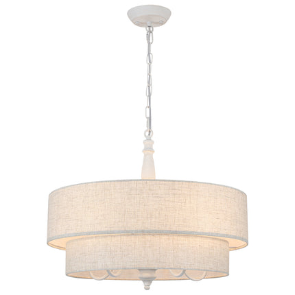 Chandelier Two-Tier Fabric Shade 5-Light