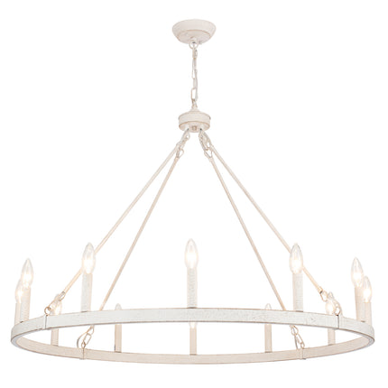 Chandelier Candle Wagon Wheel 12-Light